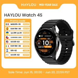 HAYLOU Watch 4S GPS Smartwatch 1.43” HD AMOLED Display 5 Satellite GPS Positioning 120+ Workout Modes Sport Fitness Smart Watch