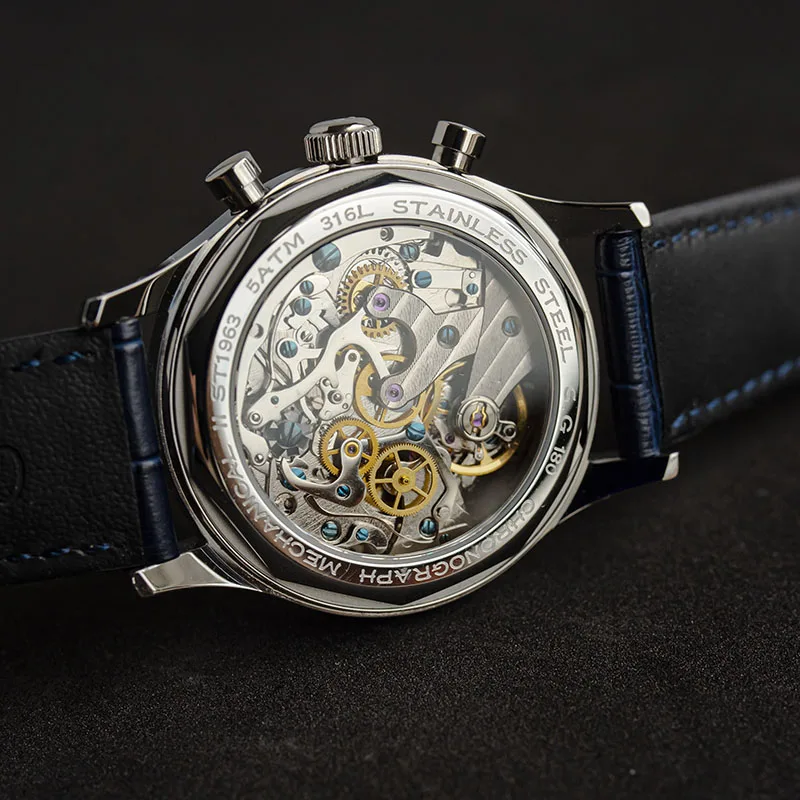 Limited Edition Official Pilot Mechanical Watch Chronograph ST19 Original Military 40MM Men Wristwatch Mechanical Panda Watches - Image 5