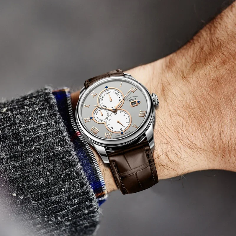 Luxury Brand BORMAN Automatic Mechanical Men’s Watches Sapphire 50M Waterproof Multi-function Dial Retro Leather Clocks BM18011 - Image 10