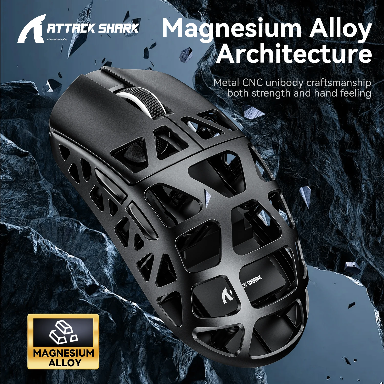 ATTACK SHARK R3 Gaming Mouse Magnesium Alloy Honeycomb,Ultra-Lightweight 8K Hz, PAW3395 Sensor, 26000 DPI, Ergonomic Shel - Image 6