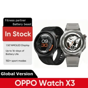 [Global Version] Smartwatch OPPO Watch X3 Ultra-Light Titanium Alloy Case 1.50″ LTPO AMOLED Display 16-day Battery Life IP68 NFC