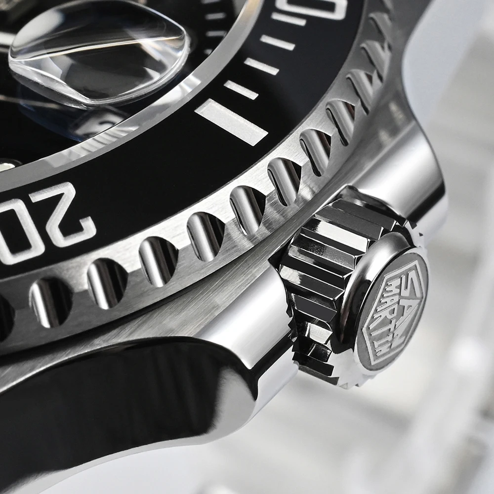 San Martin Watch New Upgraded Sub Men PT5000 ST2130 Automatic Diving Watches with Ceramic Bezel 200m Waterproof Sapphire SN0017G - Image 6