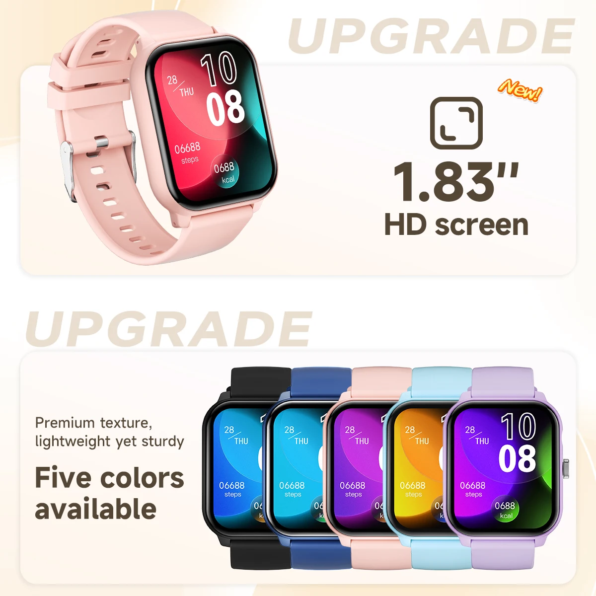 New Game Smart Watch 1.83” Bluetooth Call Sports Mode Music/Camera Control LED Flashlight Long Battery Watch for Android/IOS - Image 2
