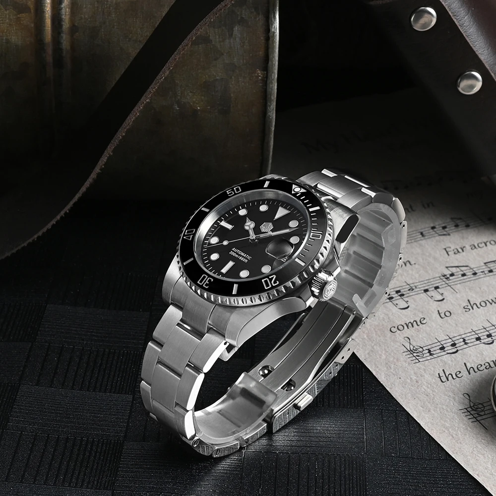 San Martin Watch New Upgraded Sub Men PT5000 ST2130 Automatic Diving Watches with Ceramic Bezel 200m Waterproof Sapphire SN0017G - Image 4