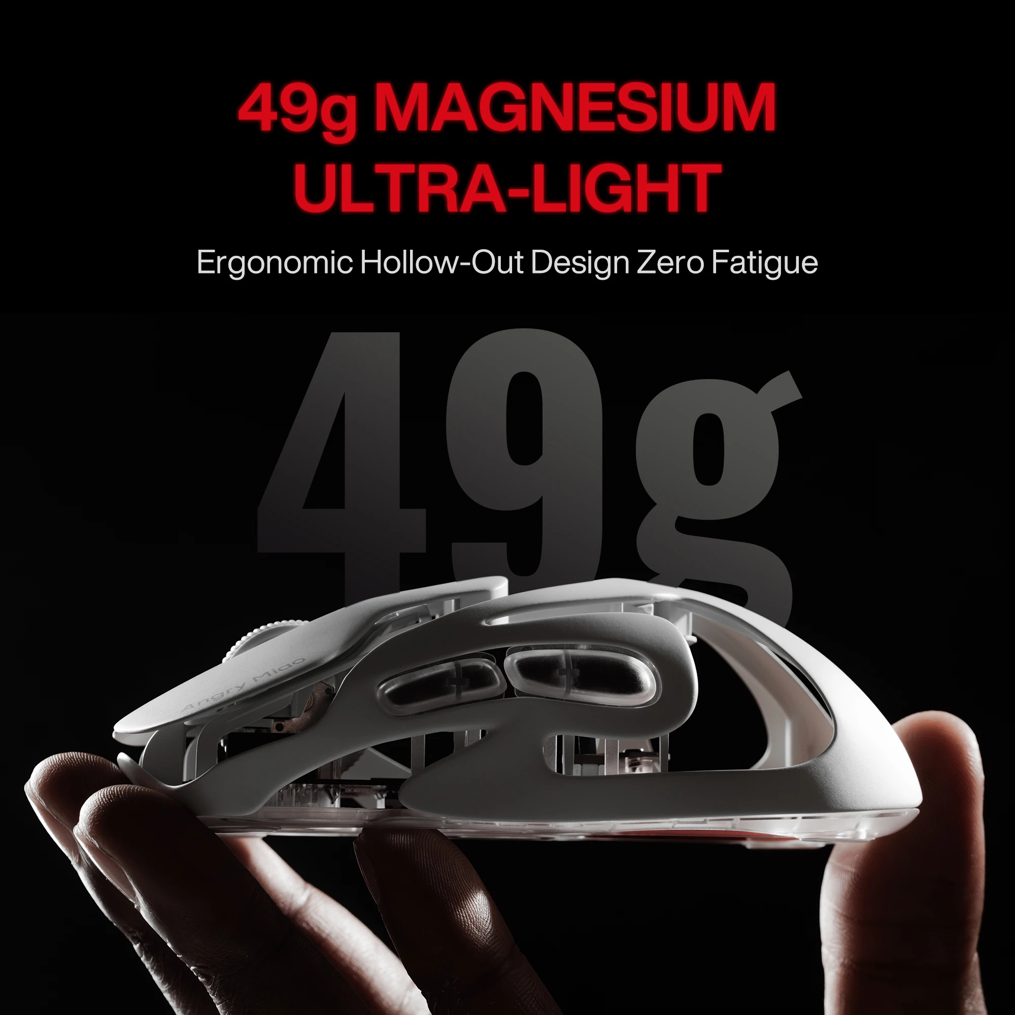 Angry Miao Infinity Gaming Wireless Mouse Hot-Swappable Metal Ultralight Hollow PAW3950 Dual 8K Wired Tri-Mode - Image 5