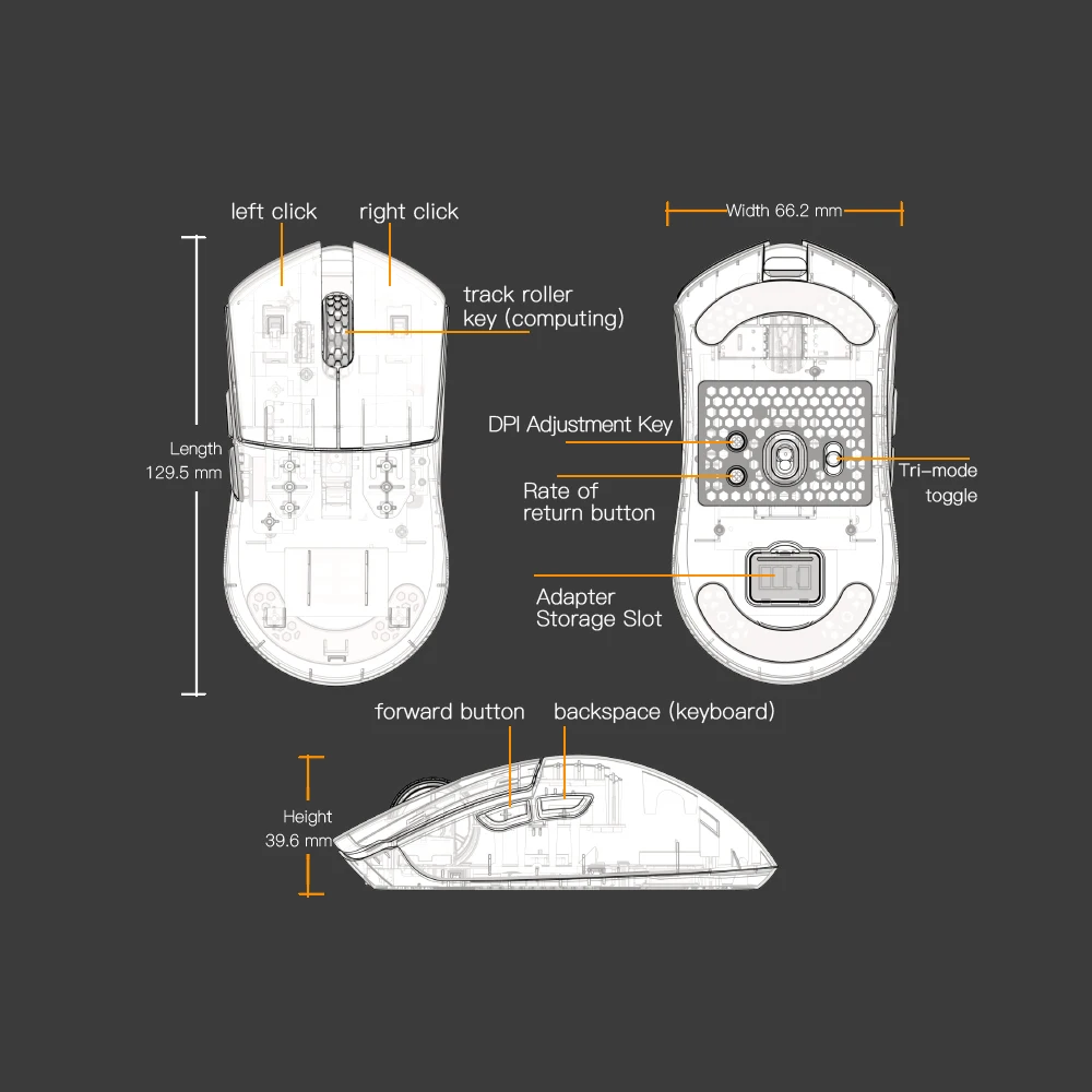 Darmoshark M3Pro Gaming Mouse 2.4G BT Wireless Tri-Mode PAW3395 Sensor N52840 26000DPI Big Hand Macro Driver Mouse For Gaming - Image 18