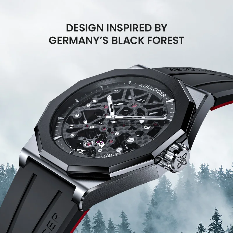 AGELOCER Original Schwarzwald Watch Men's Sports Hollow Luminous Automatic Mechanical Watch Birthday Gift for Men - Image 3